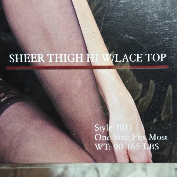 Leg Avenue Sheer Thigh Highs Lace Top Womens One Size Fits Most Style 1011 - Picture 2 of 9